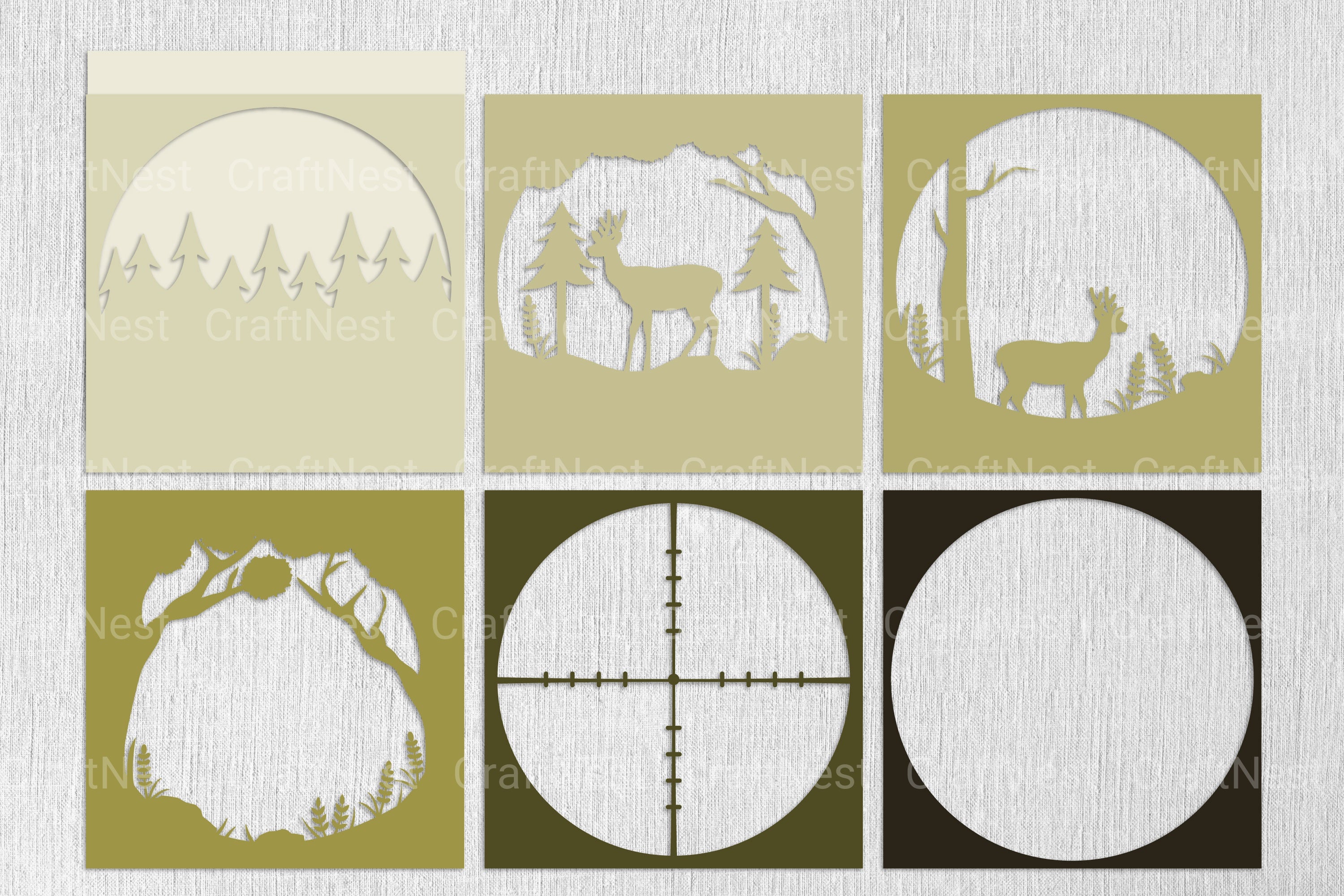 Hunt 3D Layered Papercut SVG Clipart Bundle