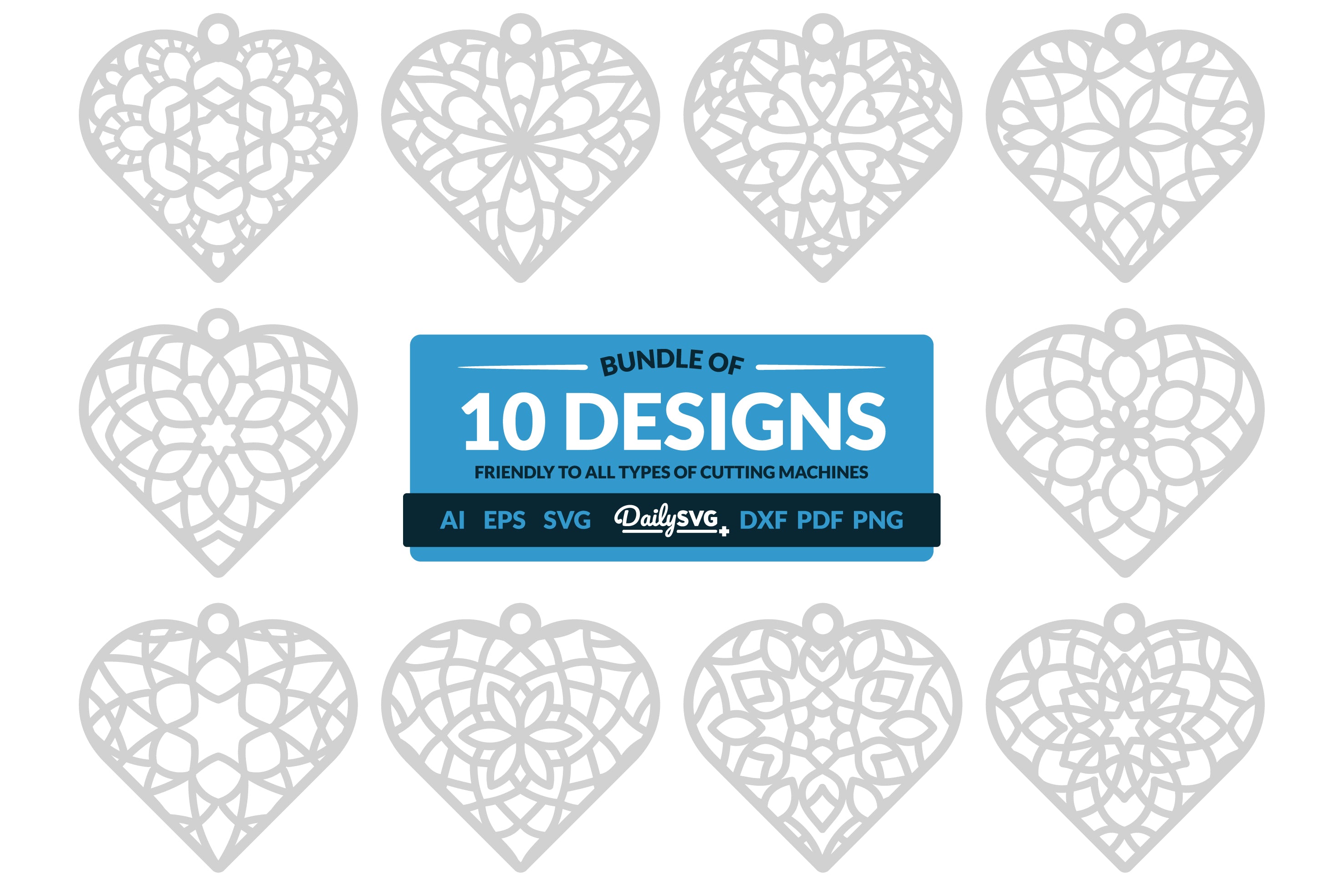 Heart Mandala Clipart Daily SVG Bundles