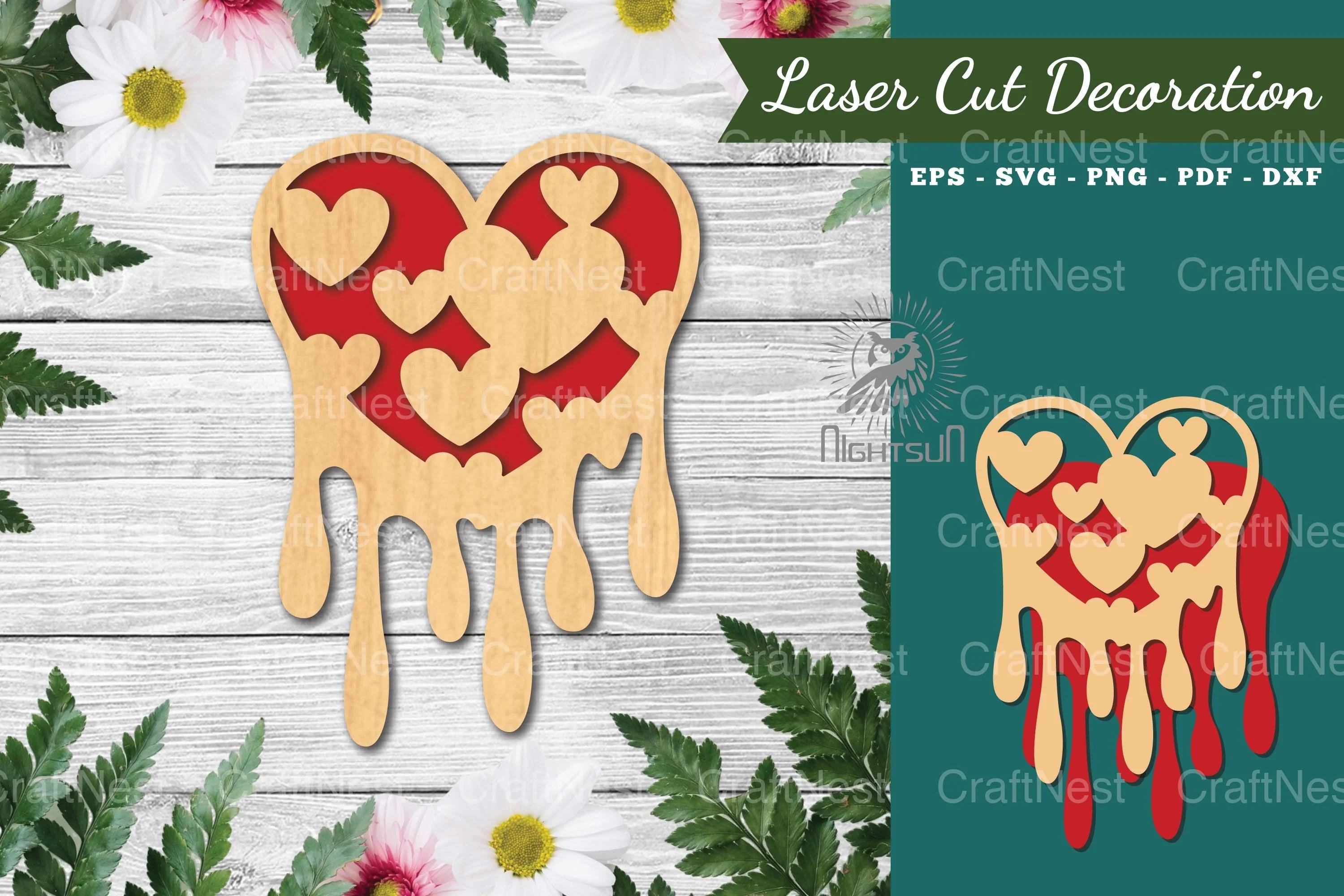 Heart Melted Laser Cut Decoration Clipart Bundle - CraftNest - Digital Crafting and Art