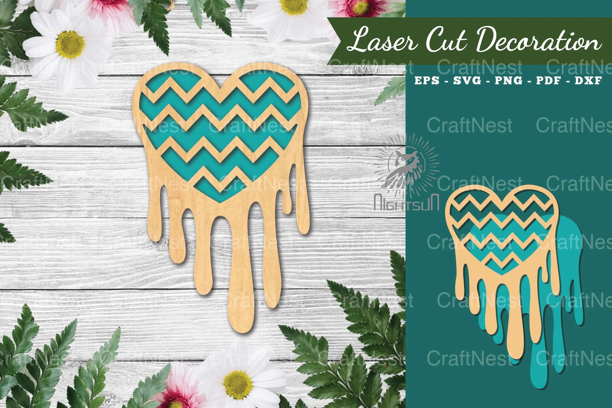 Heart Melted Laser Cut Decoration Clipart Bundle - CraftNest - Digital Crafting and Art