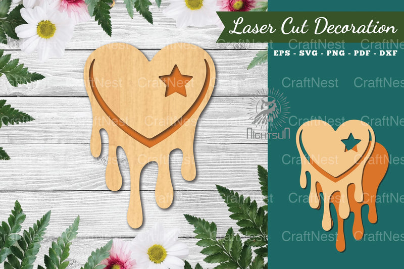 Heart Melted Laser Cut Decoration Clipart Bundle - CraftNest - Digital Crafting and Art