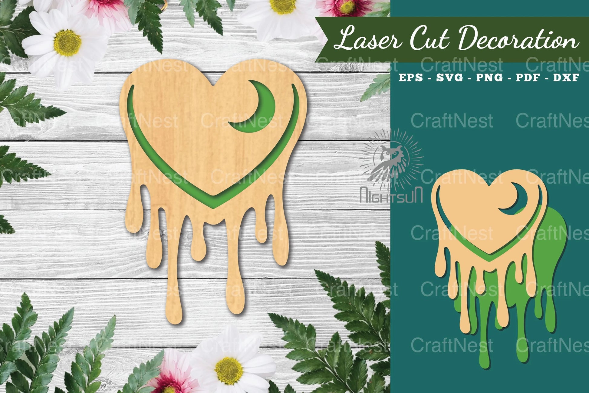 Heart Melted Laser Cut Decoration Clipart Bundle - CraftNest - Digital Crafting and Art