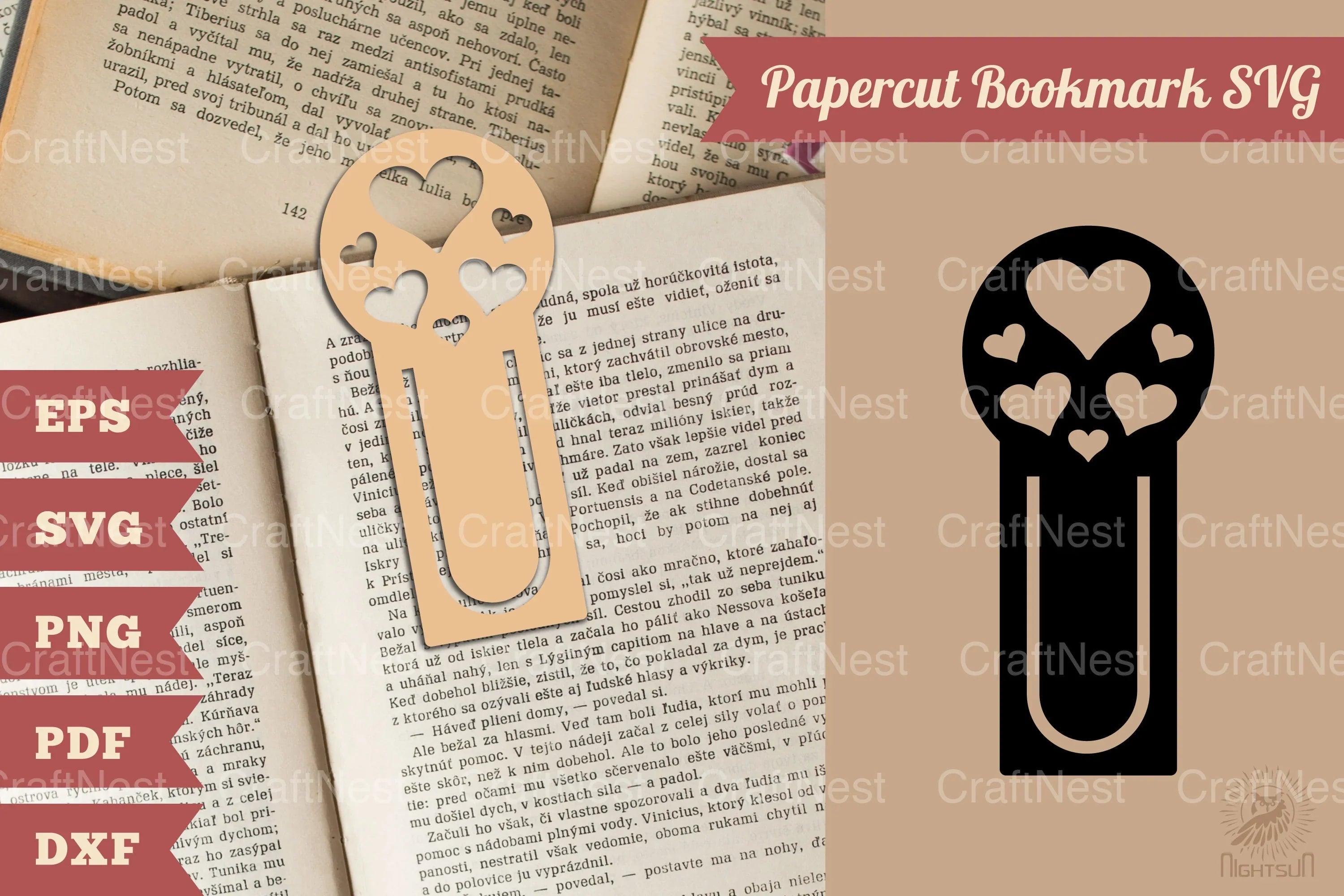 Heart Papercut Bookmark SVG Bundle - CraftNest - Digital Crafting and Art