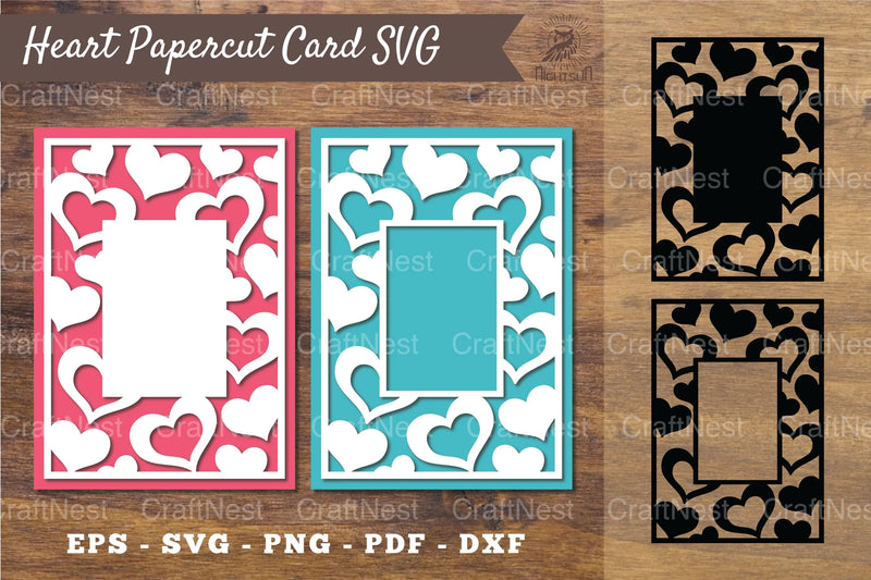 Heart Papercut Card SVG Bundle - CraftNest - Digital Crafting and Art