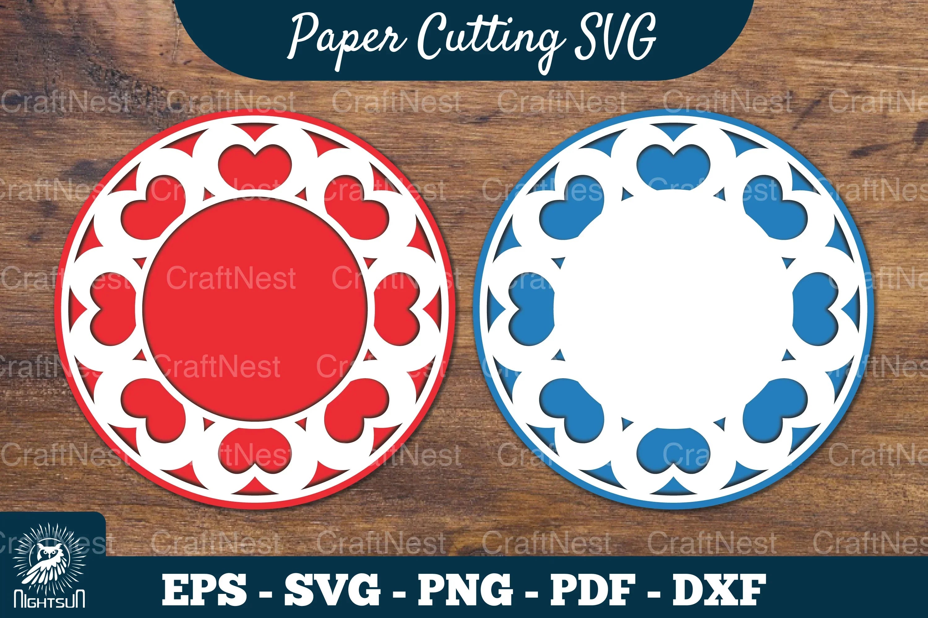 Heart Papercut Circle SVG Bundle - CraftNest - Digital Crafting and Art