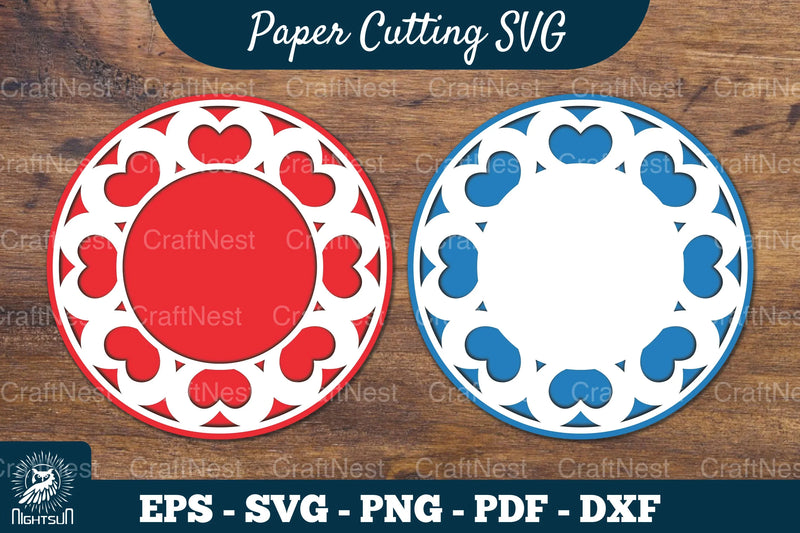 Heart Papercut Circle SVG Bundle - CraftNest - Digital Crafting and Art