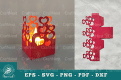 Heart Papercut Lantern SVG Bundle - CraftNest - Digital Crafting and Art