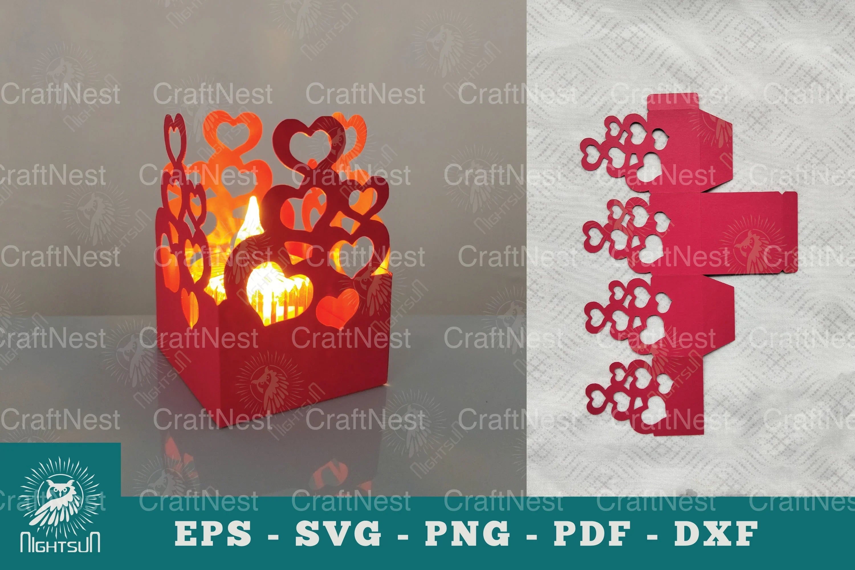 Heart Papercut Lantern SVG Bundle - CraftNest - Digital Crafting and Art