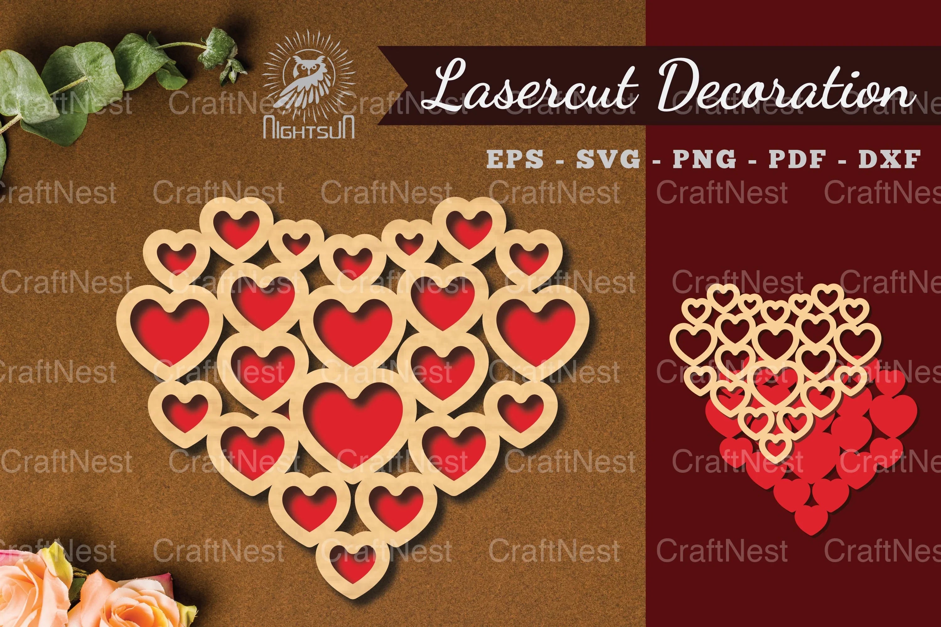 Heart Pattern Laser Cut Decoration Clipart Bundle - CraftNest - Digital Crafting and Art