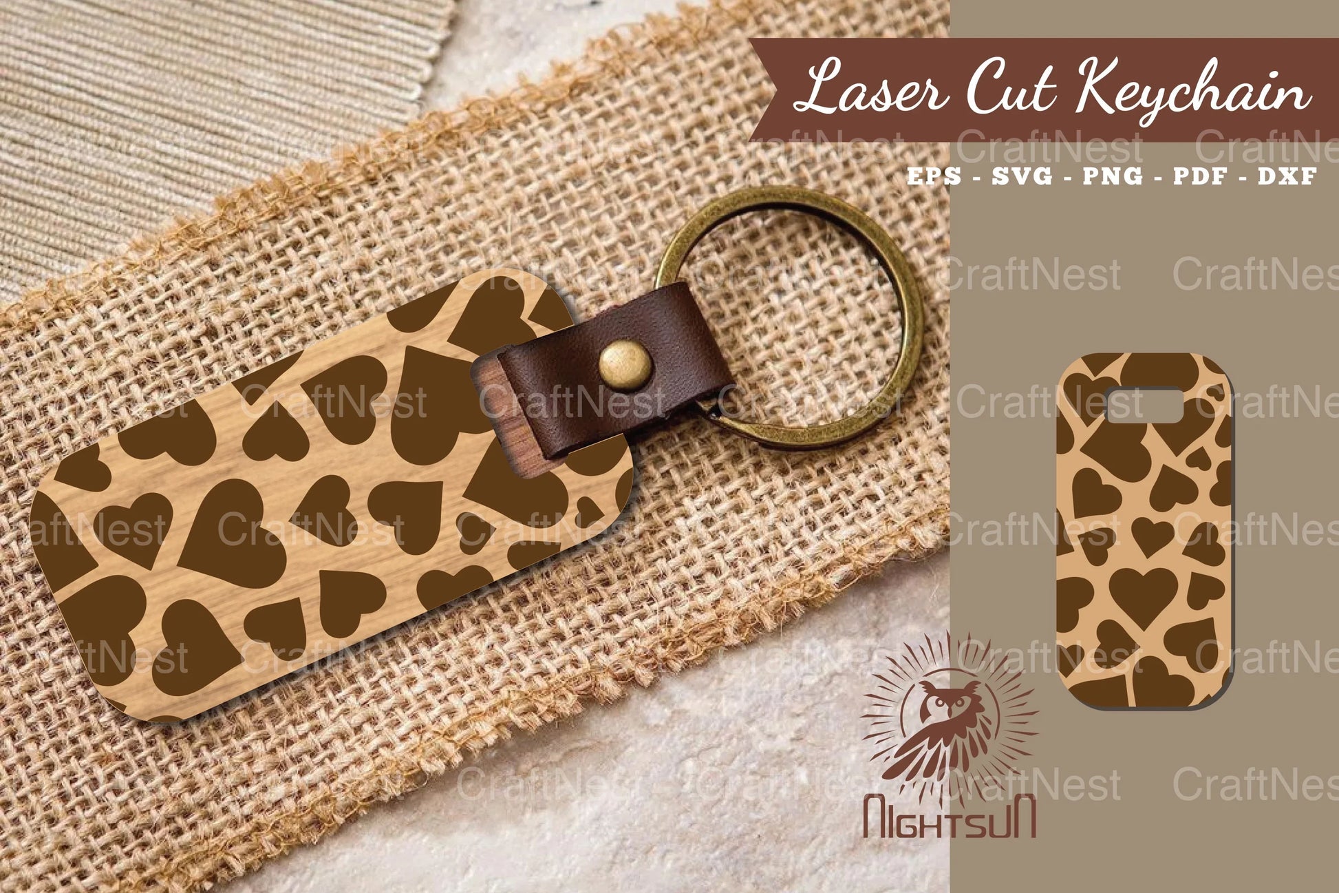 Heart Pattern Laser Cut Keychain Design Bundle - CraftNest - Digital Crafting and Art
