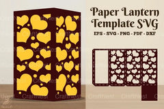 Heart Pattern Paper Lantern Template - SVG Bundle - CraftNest - Digital Crafting and Art