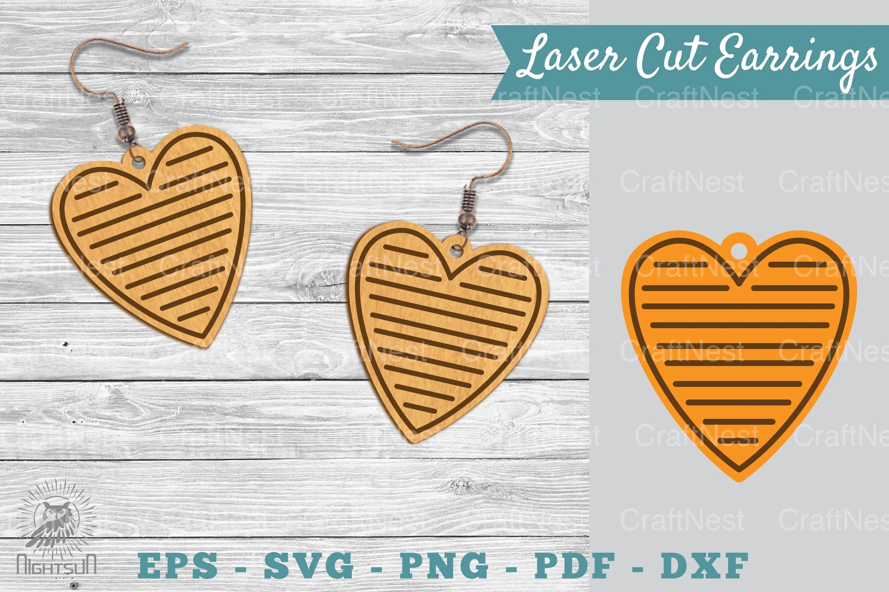Heart Shape Laser Cut Earrings Clipart Bundle - CraftNest - Digital Crafting and Art