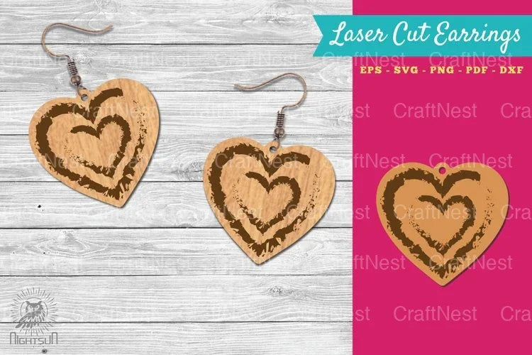 Heart Shape Lasercut Earrings Clipart Bundle - CraftNest - Digital Crafting and Art
