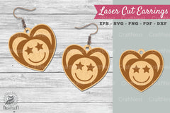 Heart Smile Laser Cut Earrings Clipart Bundle - CraftNest - Digital Crafting and Art