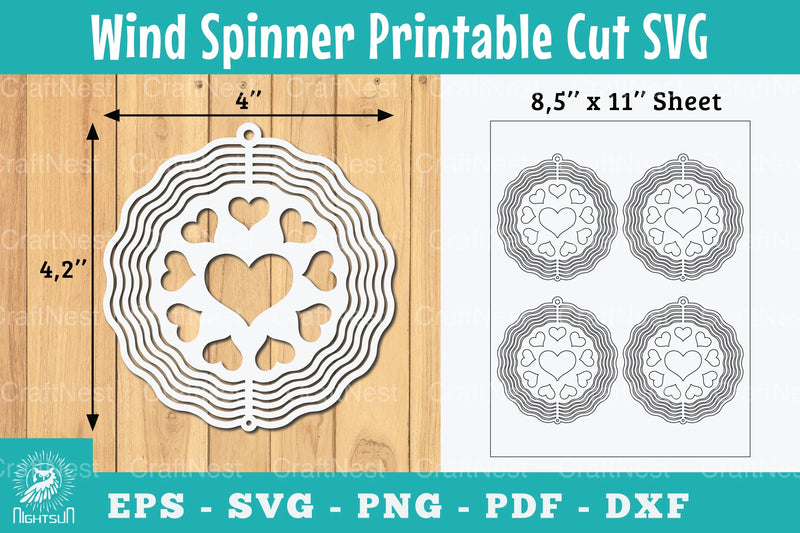 Heart Wind Spinner SVG Bundle - CraftNest - Digital Crafting and Art