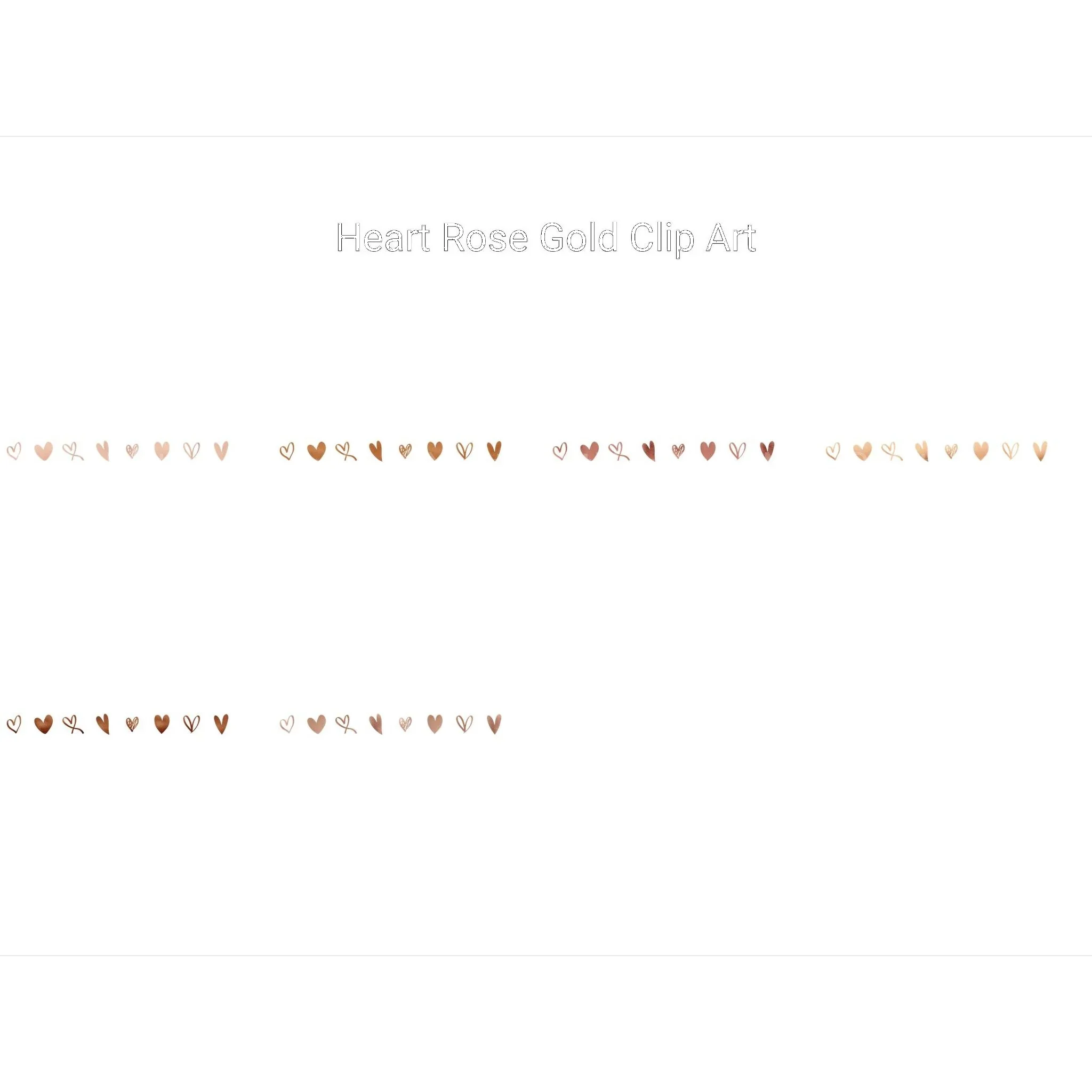 Rose Gold Heart Clipart - CraftNest - Digital Crafting and Art