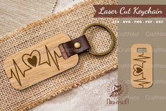 Heartbeat Laser Cut Keychain Bundle - CraftNest - Digital Crafting and Art