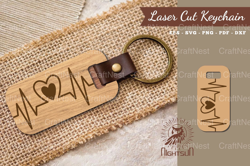 Heartbeat Laser Cut Keychain Bundle - CraftNest - Digital Crafting and Art