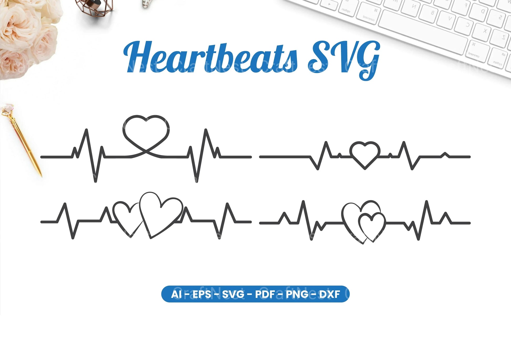 Heartbeats SVG Bundle - CraftNest - Digital Crafting and Art