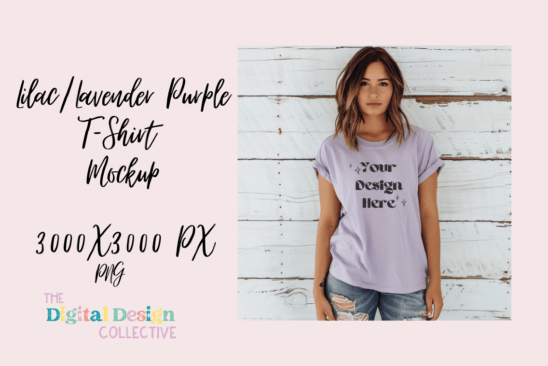 Heather Purple Bella Canvas Tee Clipart Bundle