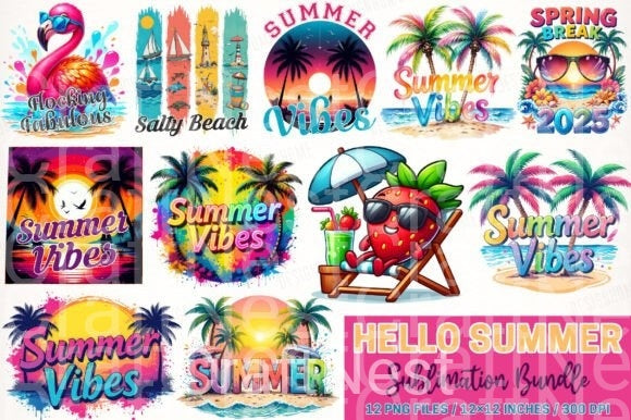 Hello Summer Clipart Bundle 234 - CraftNest - Digital Crafting and Art