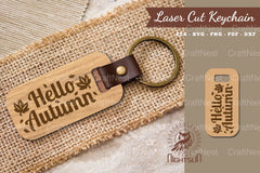 Hello Autumn Laser Cut Keychain Design - CraftNest - Digital Crafting and Art