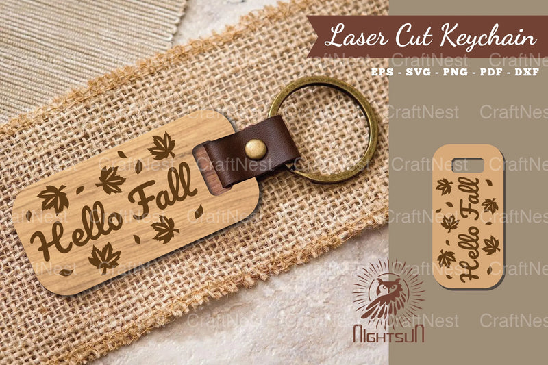 Hello Fall Laser Cut Keychain Design Bundle - CraftNest - Digital Crafting and Art