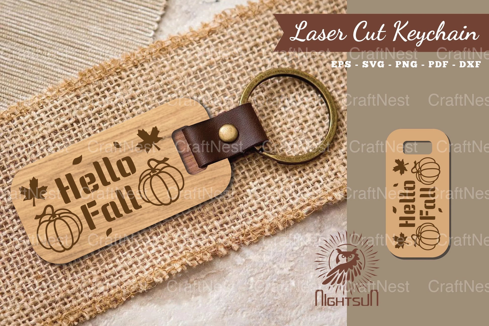 Hello Fall Laser Cut Keychain Design Bundle - CraftNest - Digital Crafting and Art