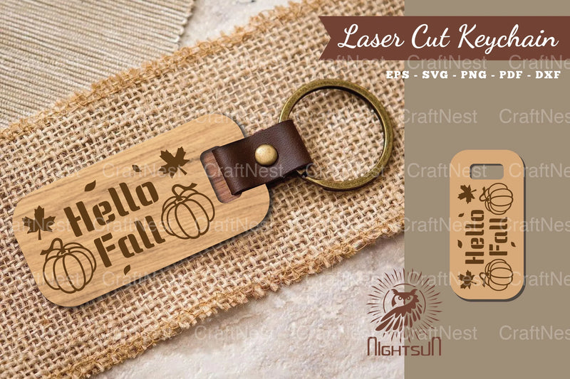 Hello Fall Laser Cut Keychain Design Bundle - CraftNest - Digital Crafting and Art