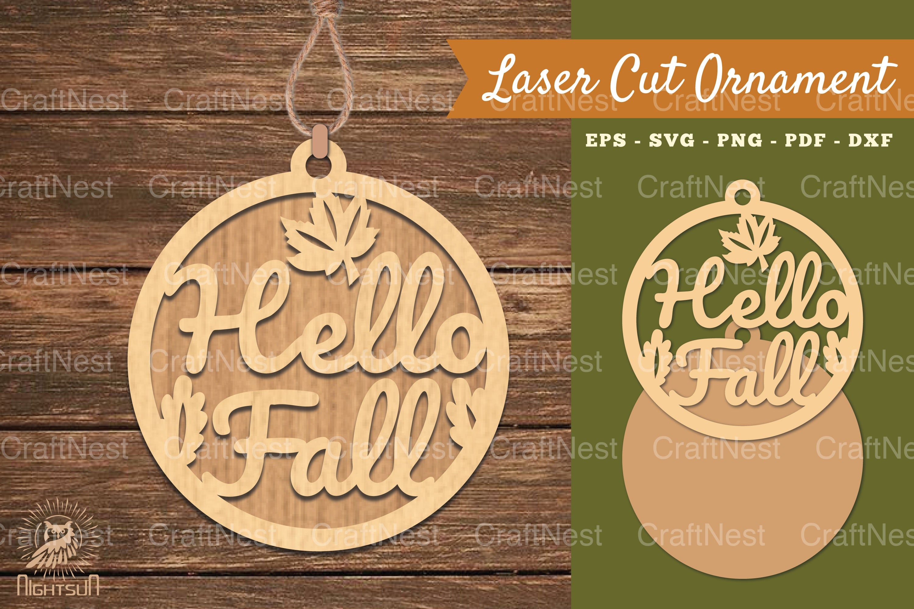 Hello Fall Laser Cut Ornament SVG Bundle - CraftNest - Digital Crafting and Art