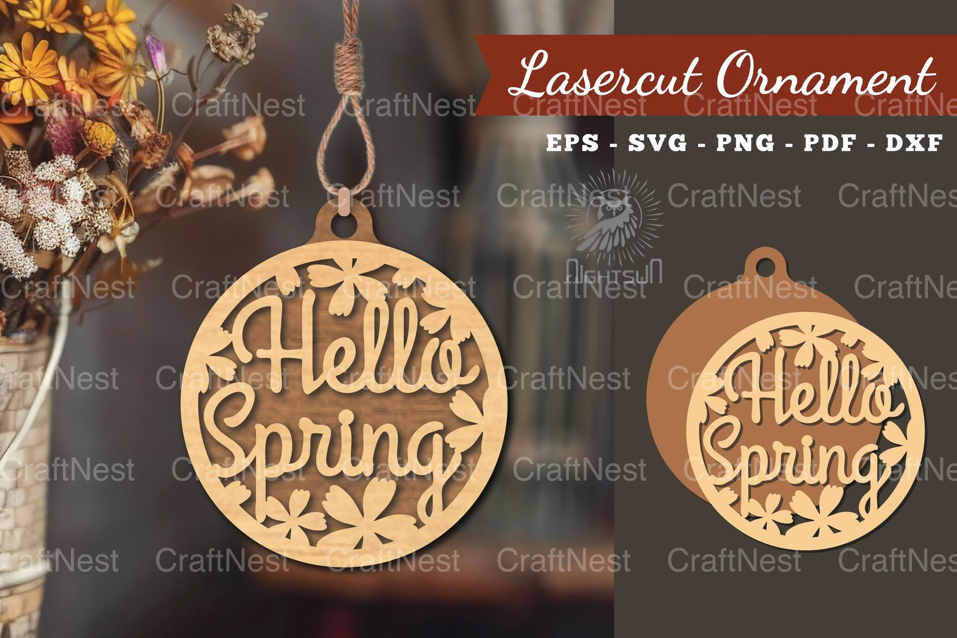 Hello Spring Laser Cut Ornament Clipart Bundle - CraftNest - Digital Crafting and Art