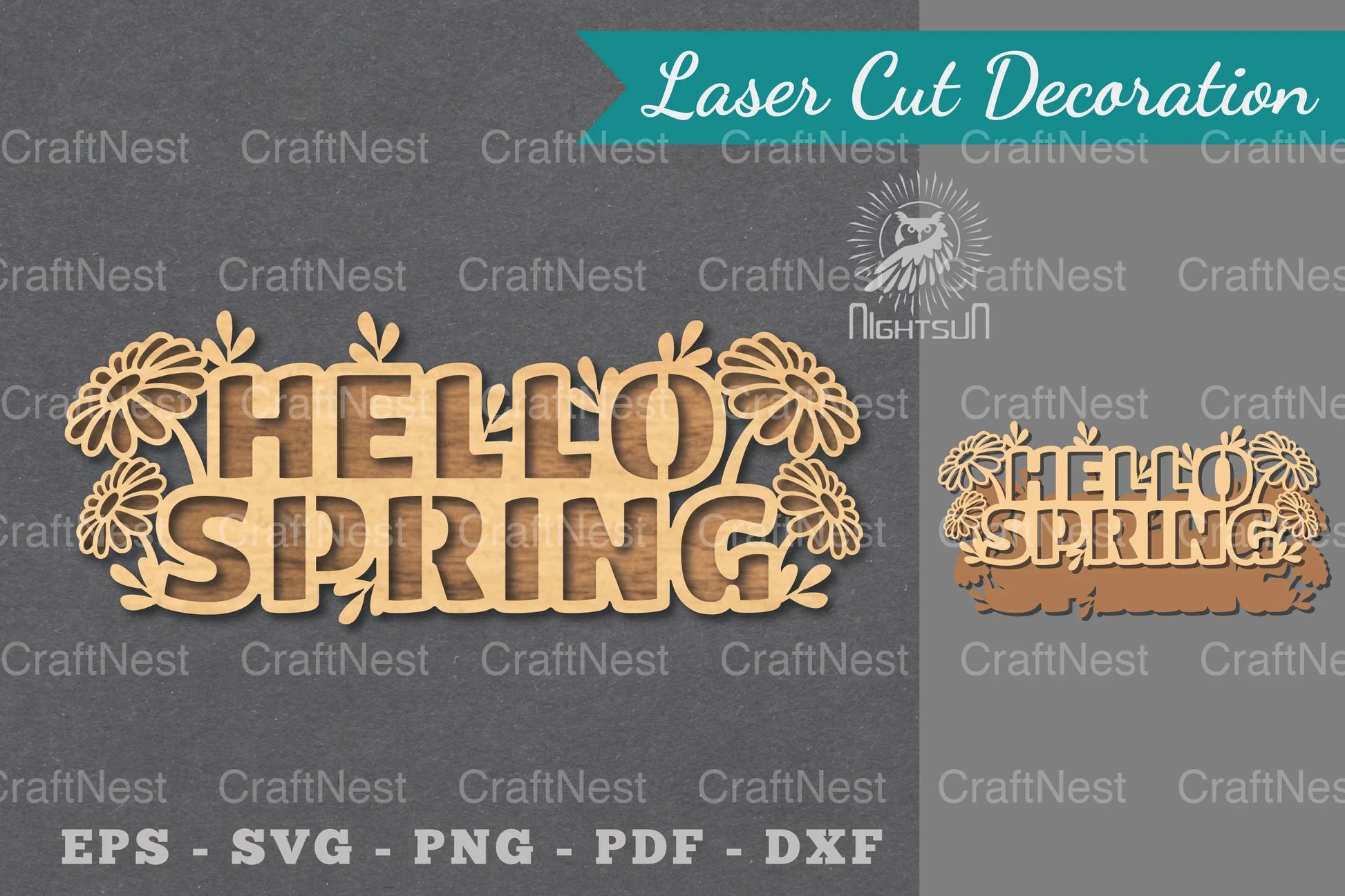 Hello Spring Laser Cut Sign Clipart Bundle - CraftNest - Digital Crafting and Art