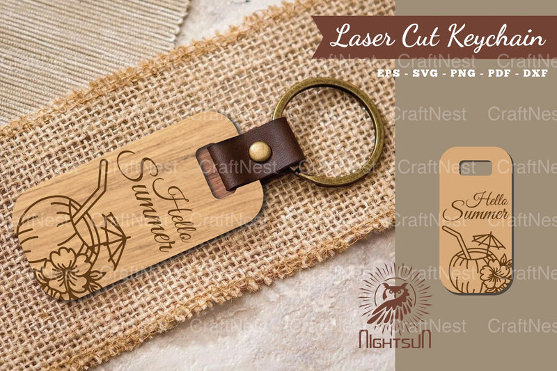 Hello Summer Laser Cut Keychain Design Bundle - CraftNest - Digital Crafting and Art
