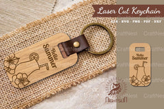 Hello Summer Laser Cut Keychain Design Bundle - CraftNest - Digital Crafting and Art