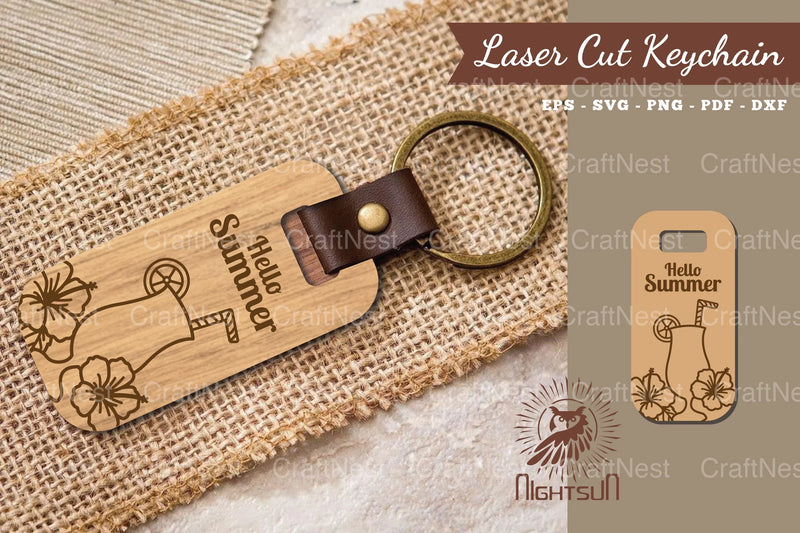 Hello Summer Laser Cut Keychain Design Bundle - CraftNest - Digital Crafting and Art