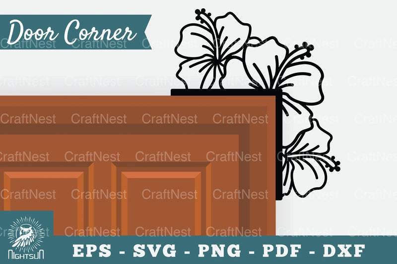 Hibiscus Flower Door Corner Clipart Bundle - CraftNest - Digital Crafting and Art