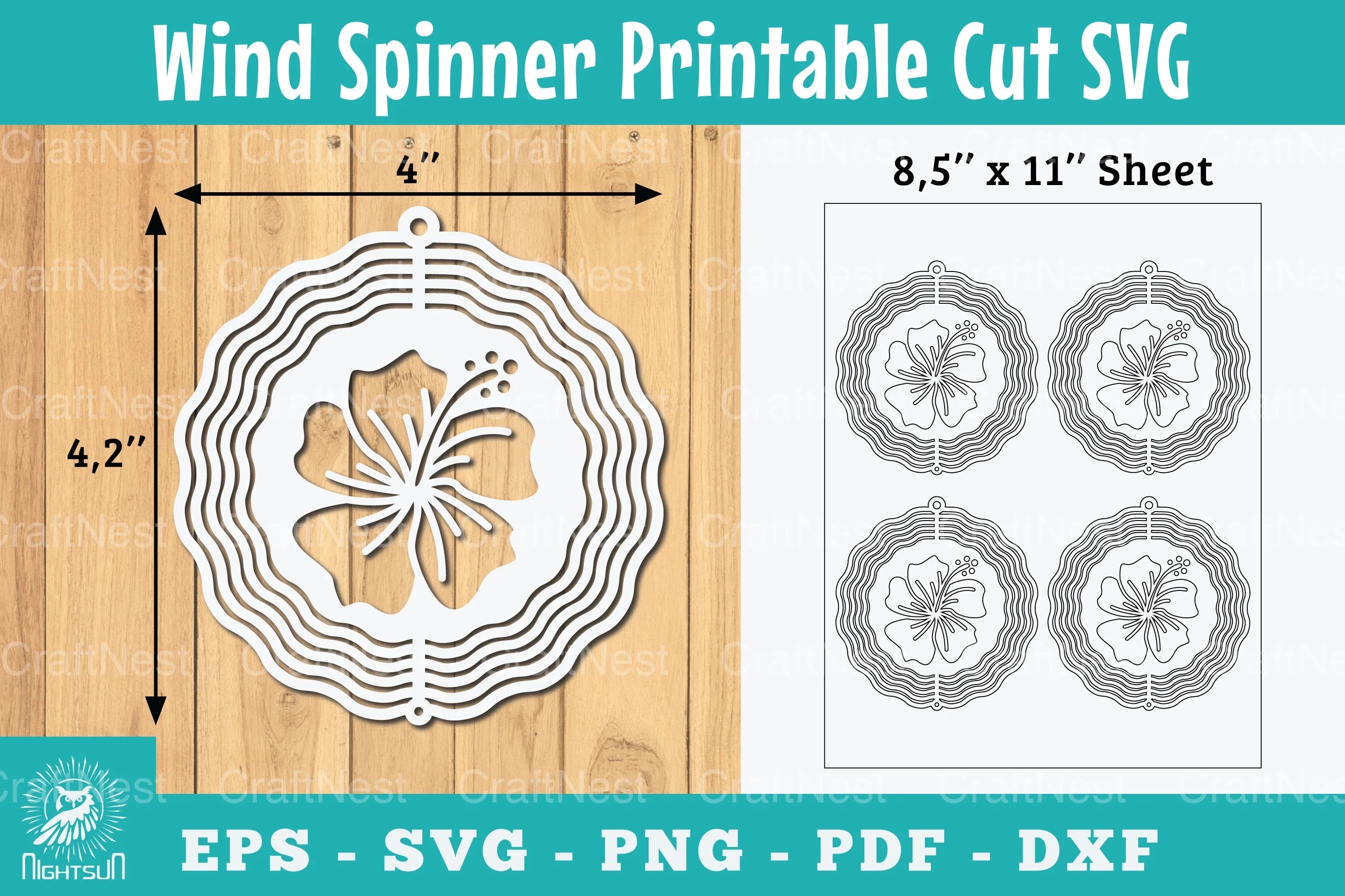 Hibiscus Flower Wind Spinner Clipart Bundle - CraftNest - Digital Crafting and Art