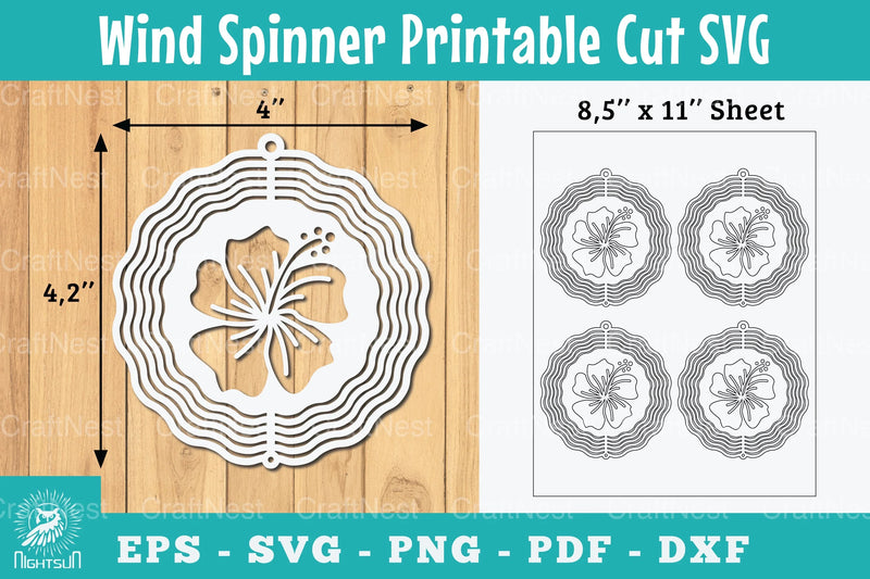 Hibiscus Flower Wind Spinner Clipart Bundle - CraftNest - Digital Crafting and Art