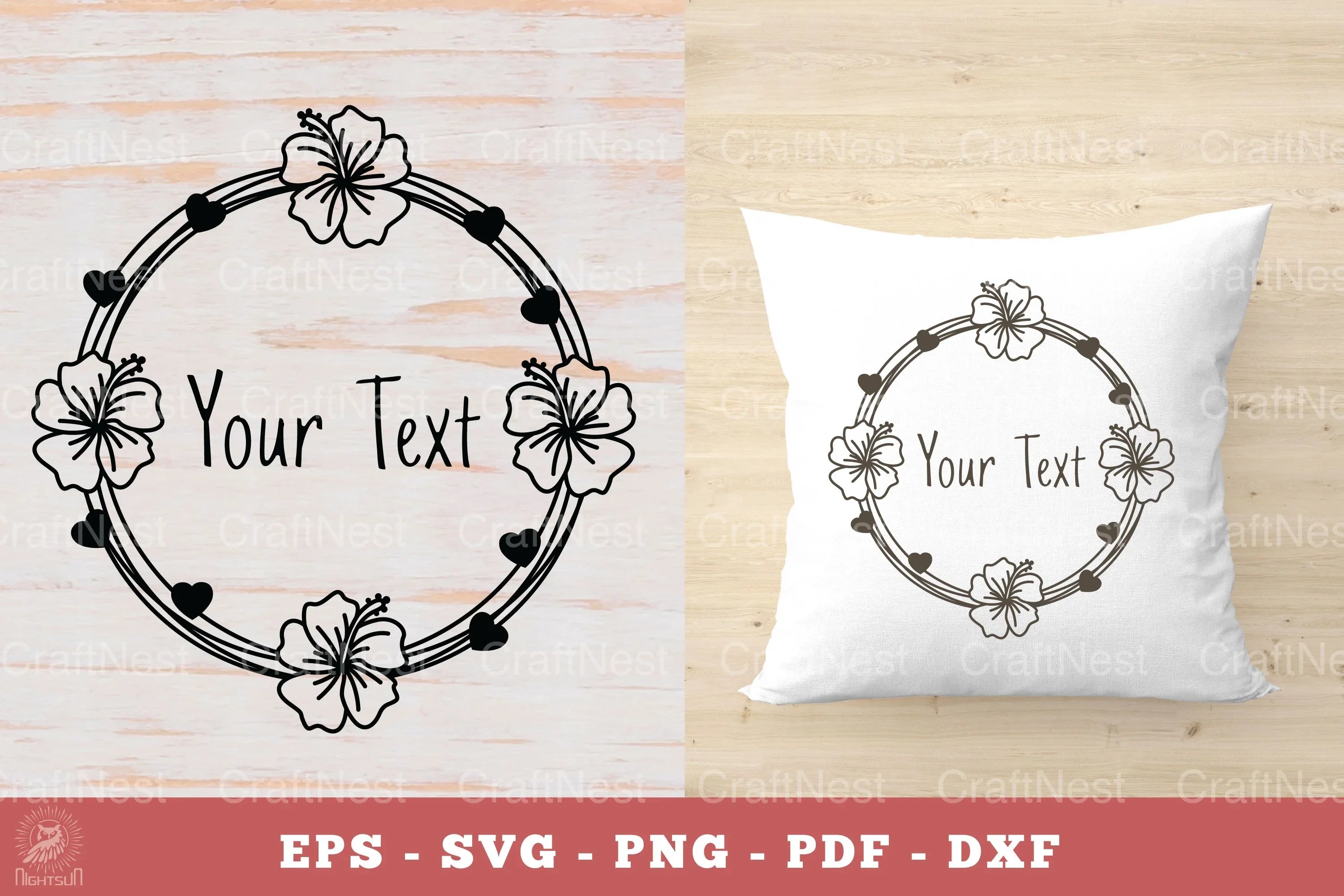 Hibiscus Flowers Monogram SVG Bundle - CraftNest - Digital Crafting and Art