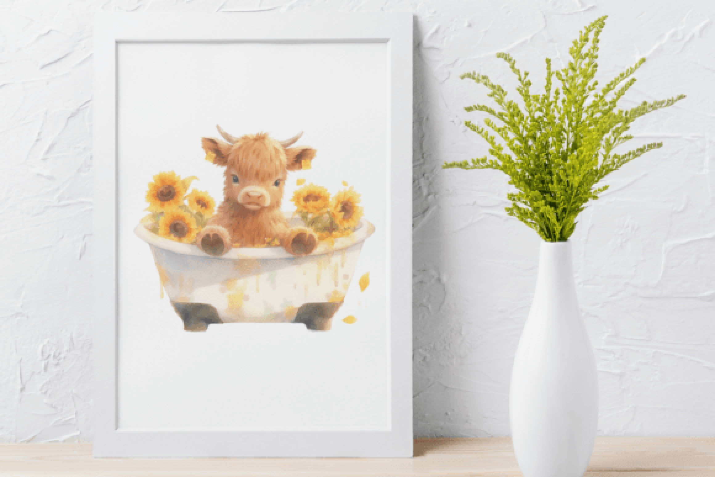 Highland Cows and Sunflowers Clipart Bundle