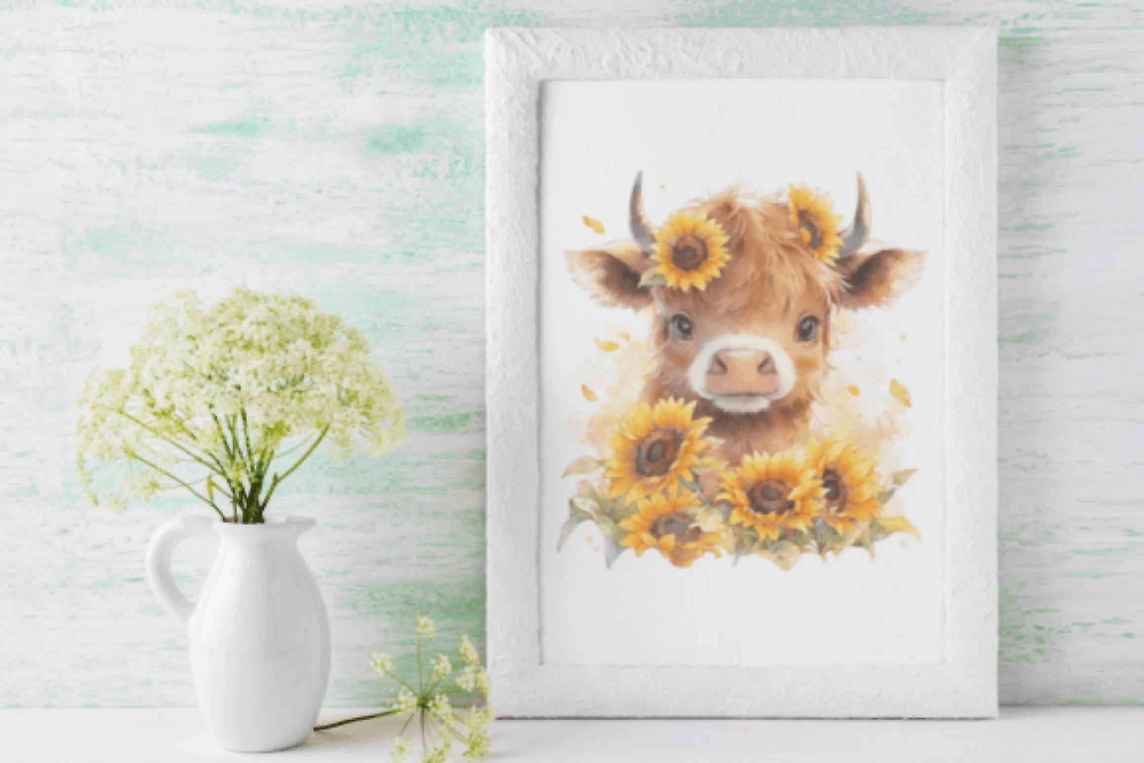 Highland Cows and Sunflowers Clipart Bundle - CraftNest - Digital Crafting and Art