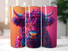 Highland Cow Summer 3 Tumbler Wrap - CraftNest - Digital Crafting and Art