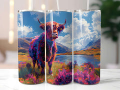 Highland Cow Summer 2 Tumbler Wrap - CraftNest - Digital Crafting and Art