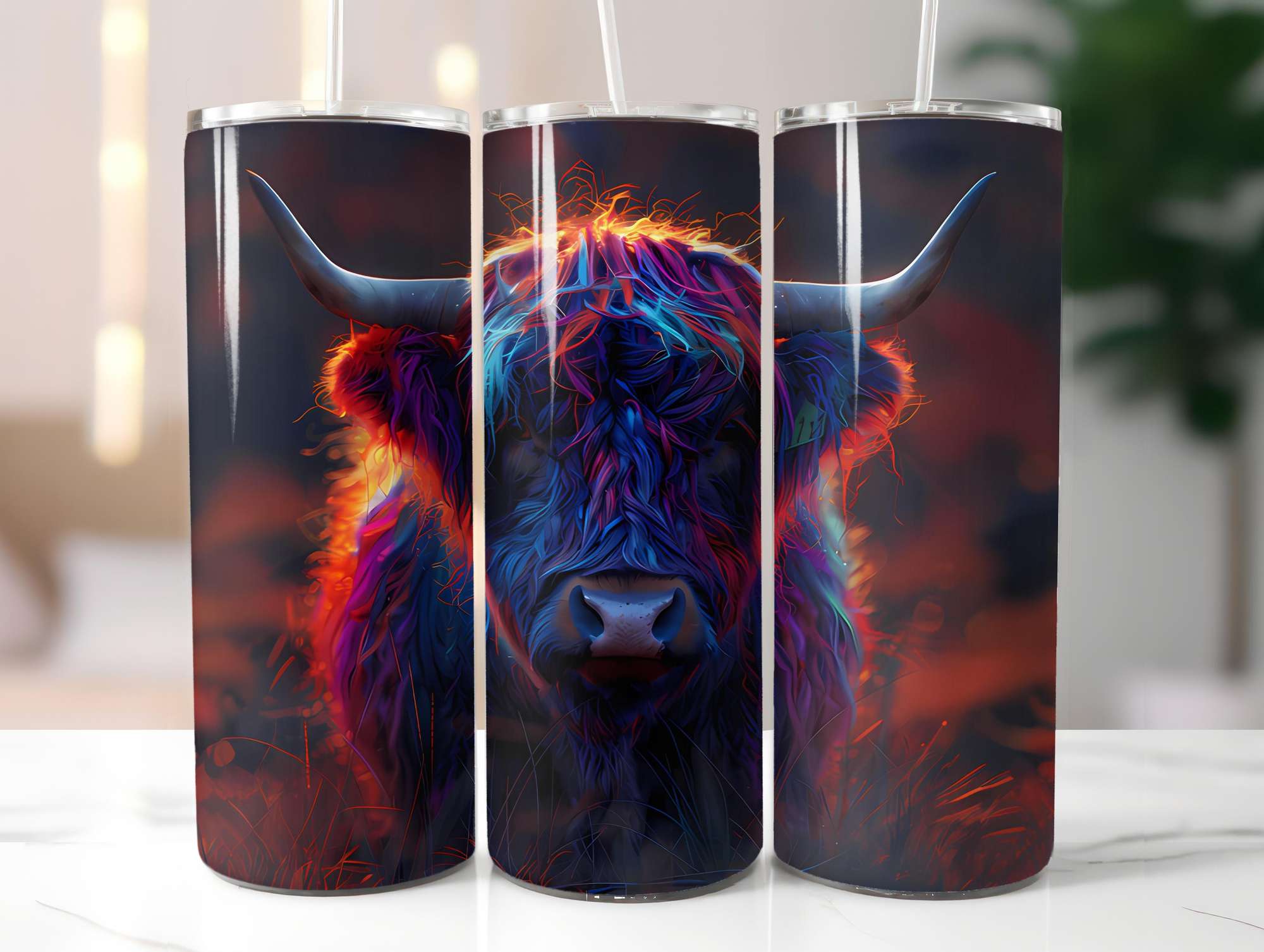 Highland Cow Summer 4 Tumbler Wrap - CraftNest - Digital Crafting and Art