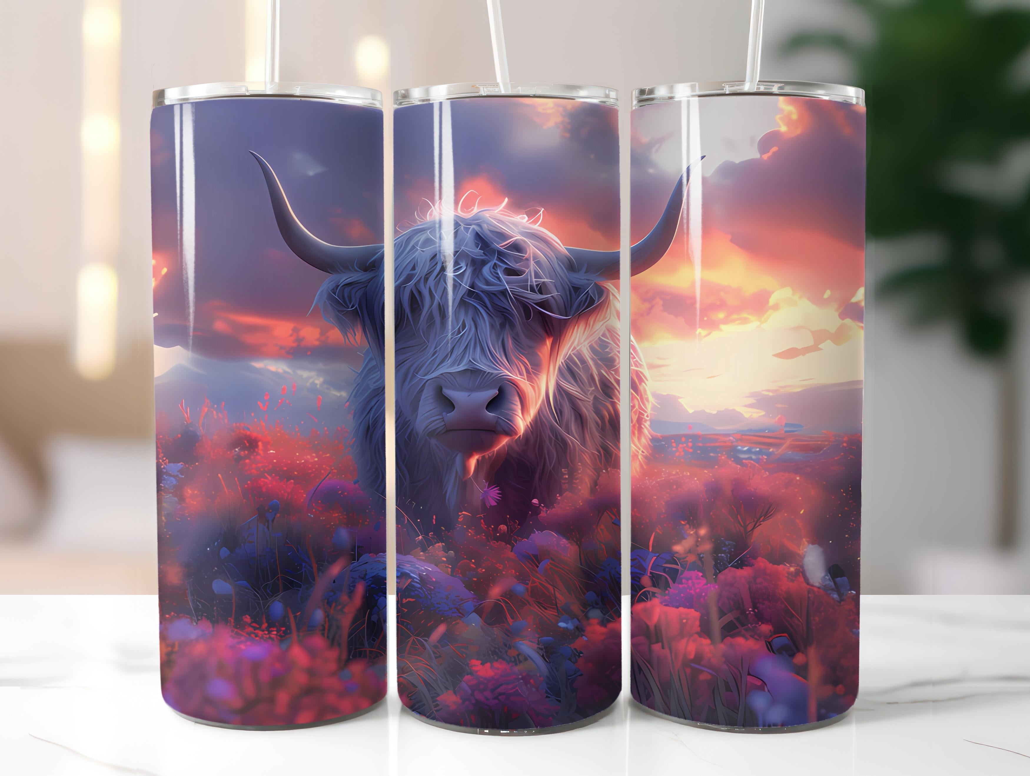 Highland Cow Easter 4 Tumbler Wrap - CraftNest