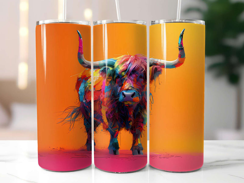 Highland Cow Summer 1 Tumbler Wrap - CraftNest - Digital Crafting and Art