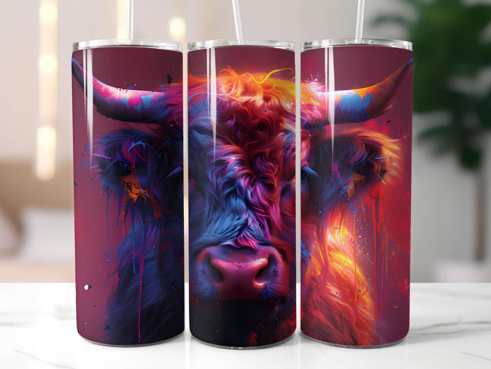 Highland Cow Summer 4 Tumbler Wrap - CraftNest - Digital Crafting and Art