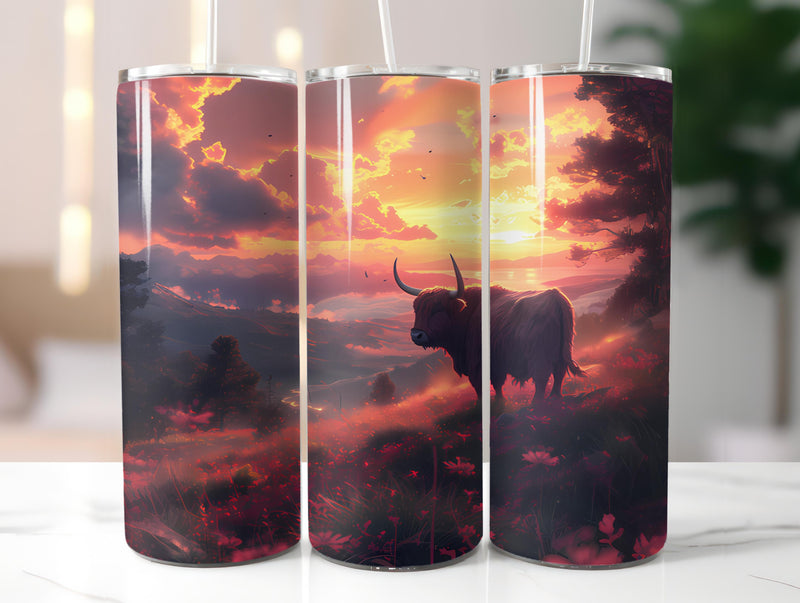 Highland Cow Easter 3 Tumbler Wrap - CraftNest