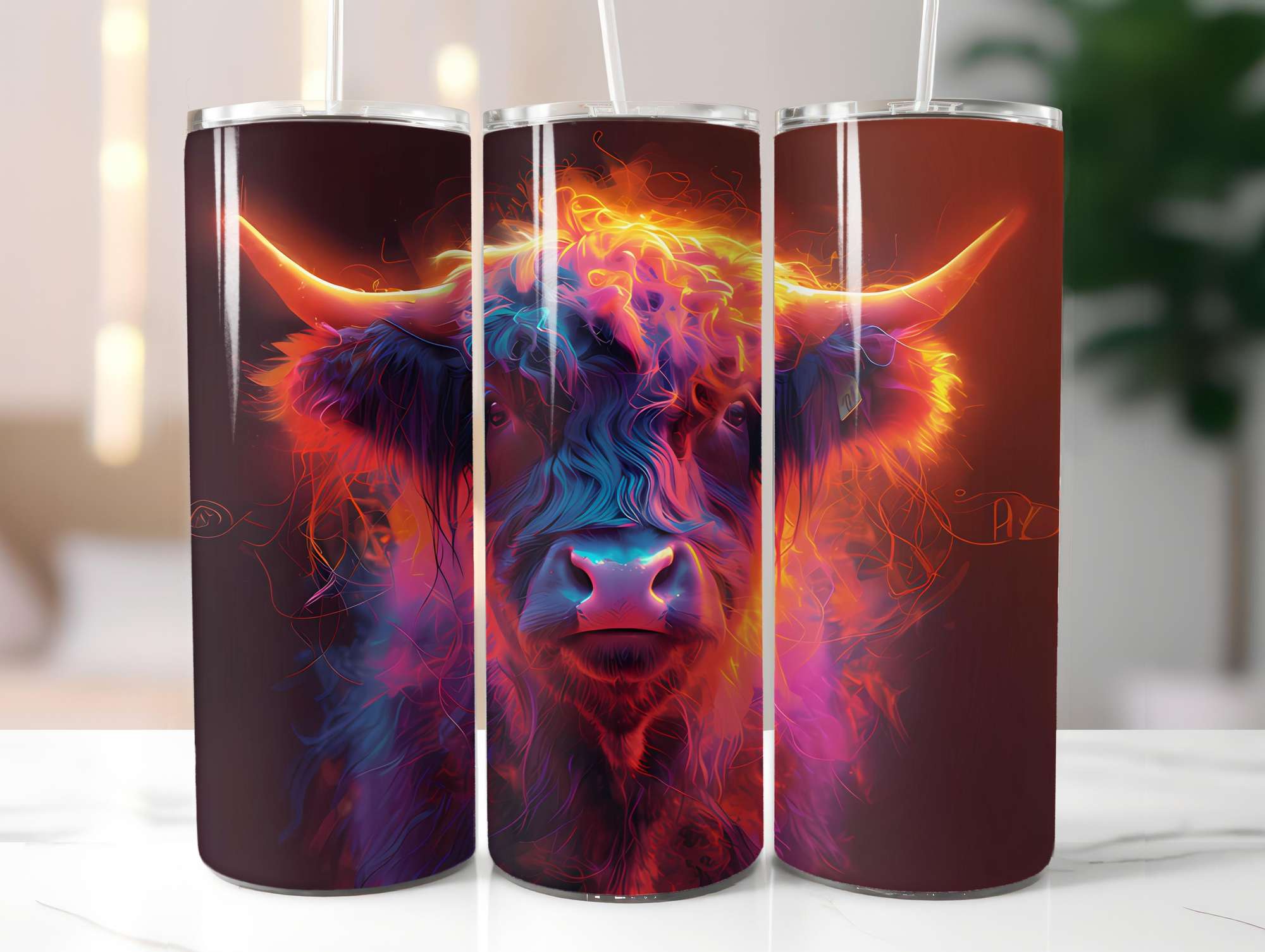 Highland Cow Summer 2 Tumbler Wrap - CraftNest - Digital Crafting and Art