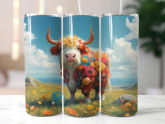 Highland Cow Easter 5 Tumbler Wrap - CraftNest